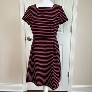 Talbots Pink and Black Striped Dress